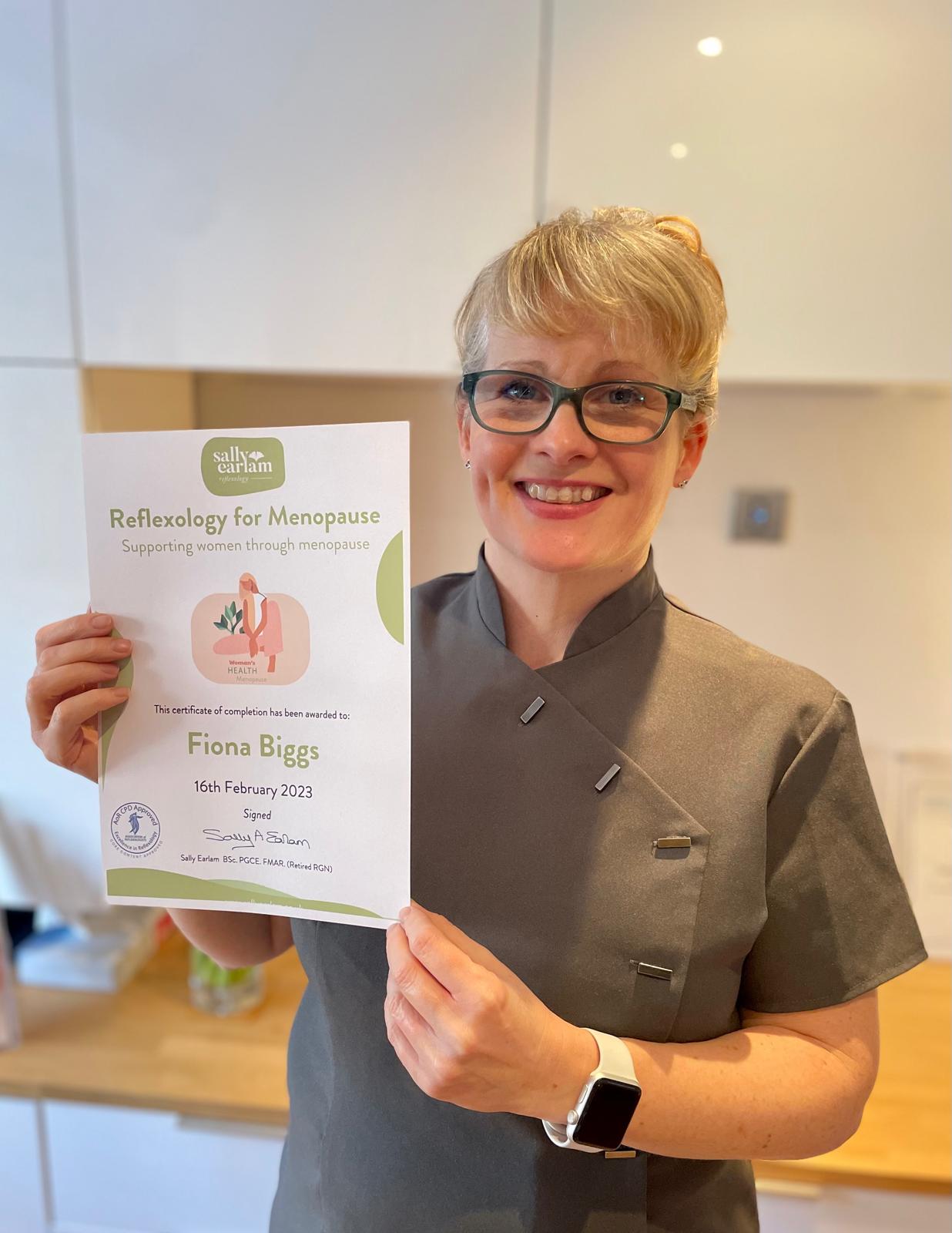 Fiona Biggs, reflexologist at Dower House